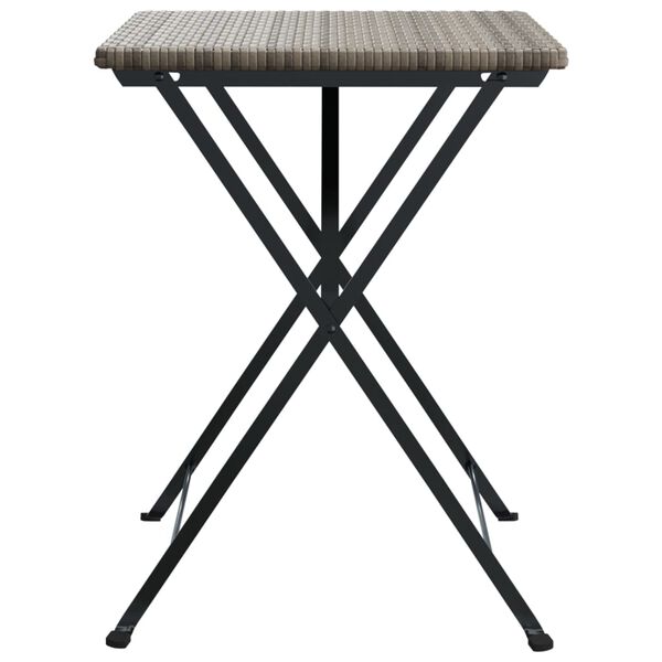 vidaXL Τραπέζι Bistro Πτυσσόμενο Γκρι 55x54x71 εκ. από Συνθετικό Ρατάν