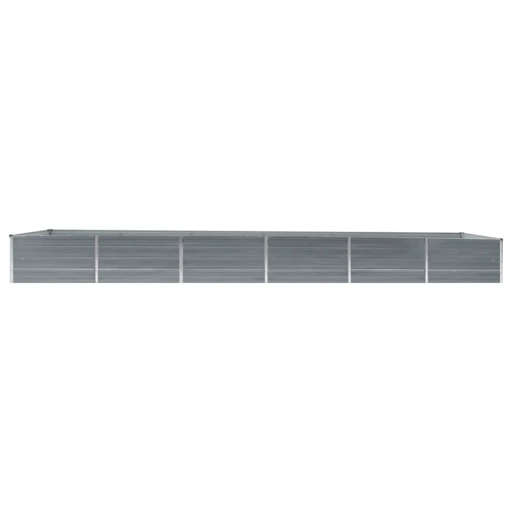 vidaXL Ζαρντινιέρα Υπερυψωμένη Γκρι 480x80x45 εκ. Γαλβαν. Χάλυβας