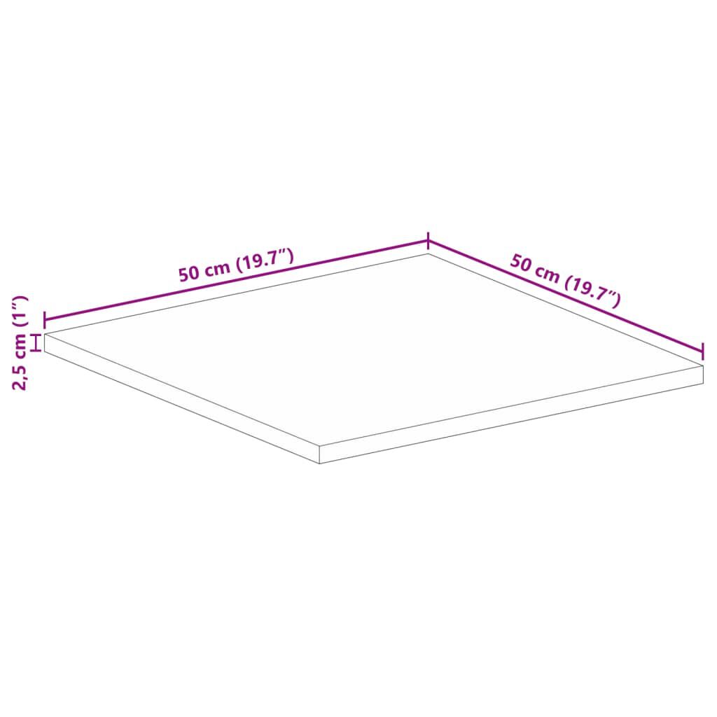 vidaXL Επιφάνεια Τραπεζιού Τετράγωνη 50x50x2,5 εκ. Μασίφ Ξύλο Μάνγκο
