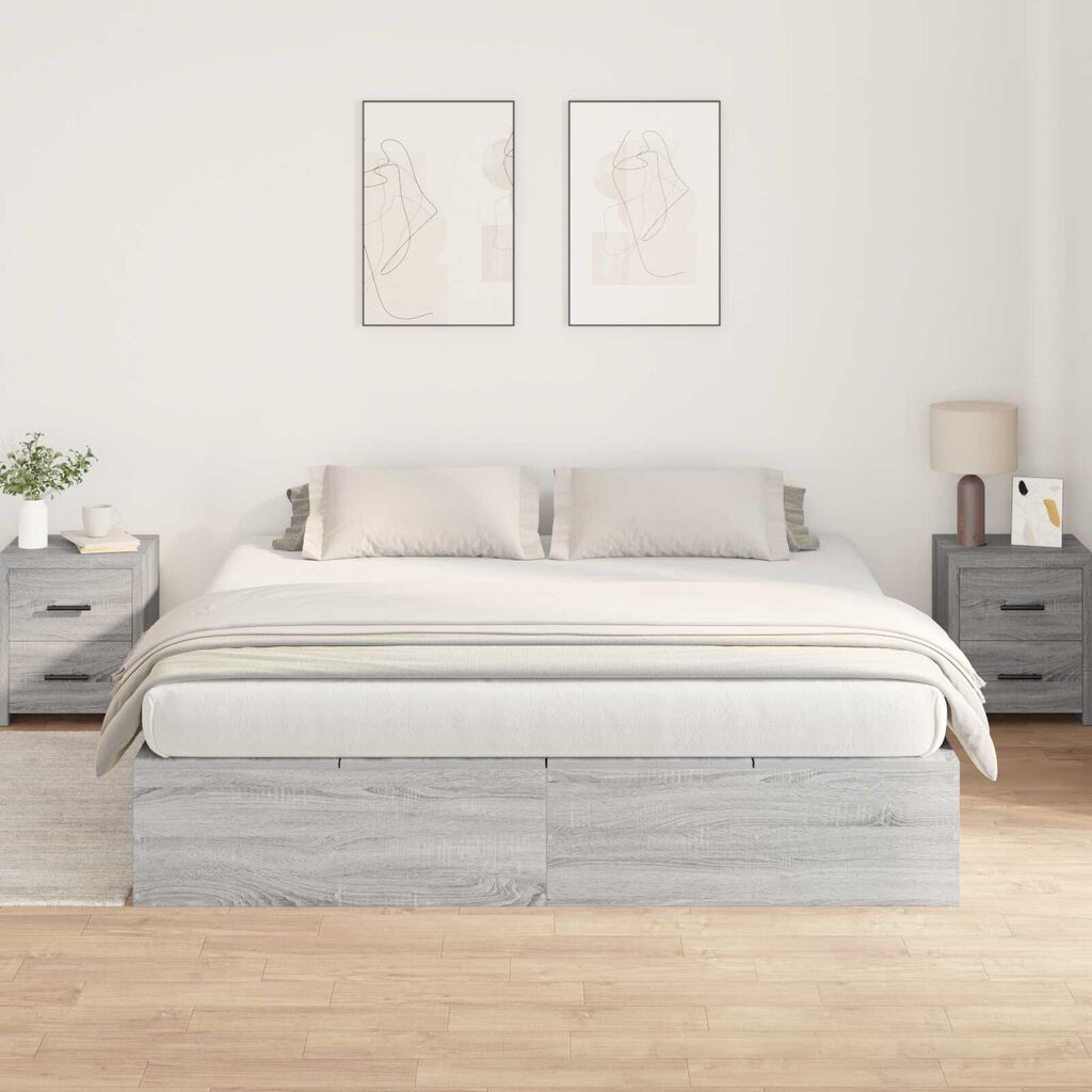 vidaXL Κρεβάτι αποθήκευσης γκρι Sonoma 180x200 εκ.