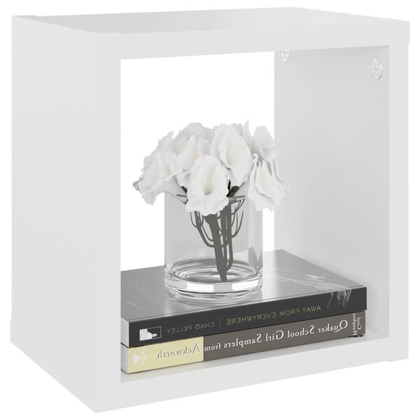 vidaXL Ράφια Κύβοι Τοίχου 4 τεμ. Λευκά / Sonoma Δρυς 22 x 15 x 22 εκ.