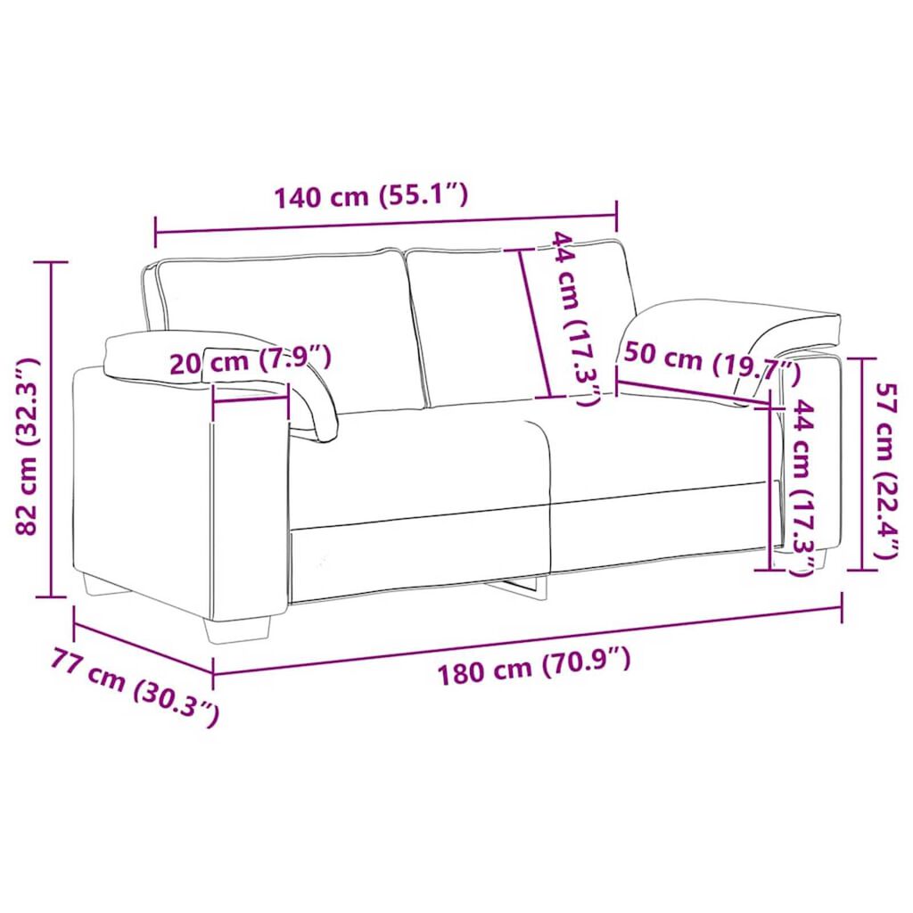 vidaXL Καναπές με μαξιλάρι Σκούρο γκρι 180 x 77 x 82 εκ ύφασμα