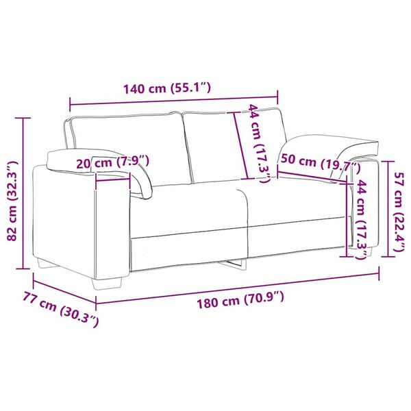vidaXL Καναπές με μαξιλάρι Σκούρο γκρι 180 x 77 x 82 εκ ύφασμα