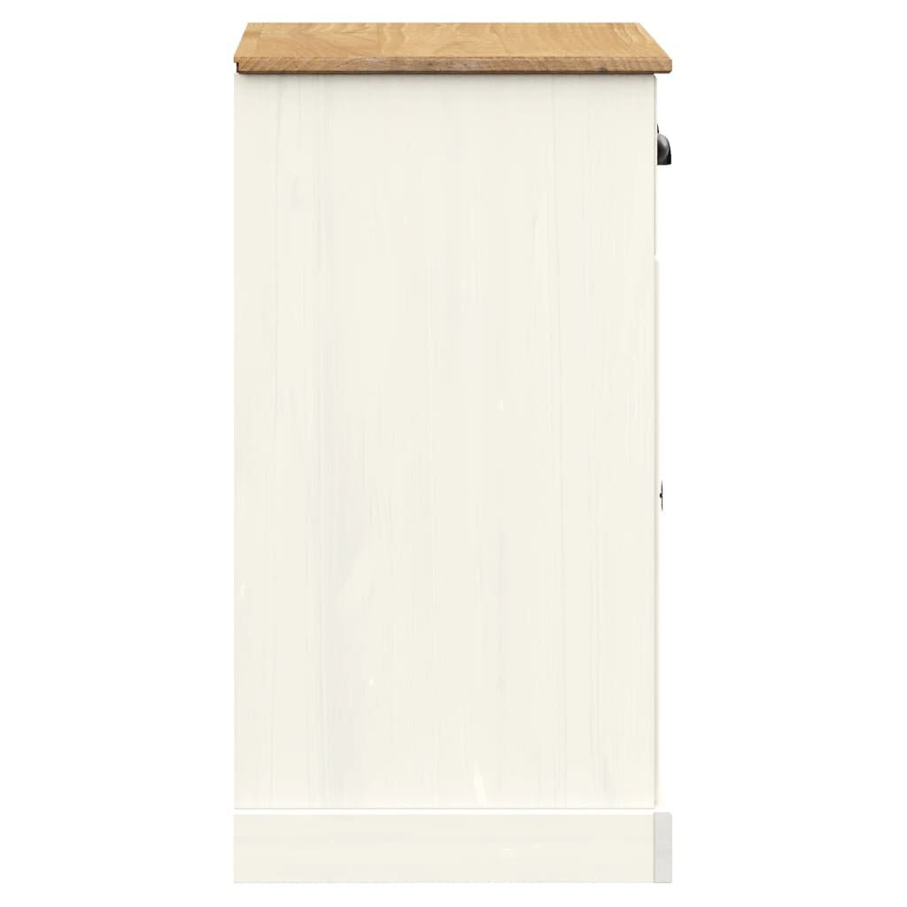 vidaXL Ντουλάπι με Συρτάρια VIGO Λευκό 78x40x75 εκ. Μασίφ Ξύλο Πεύκου