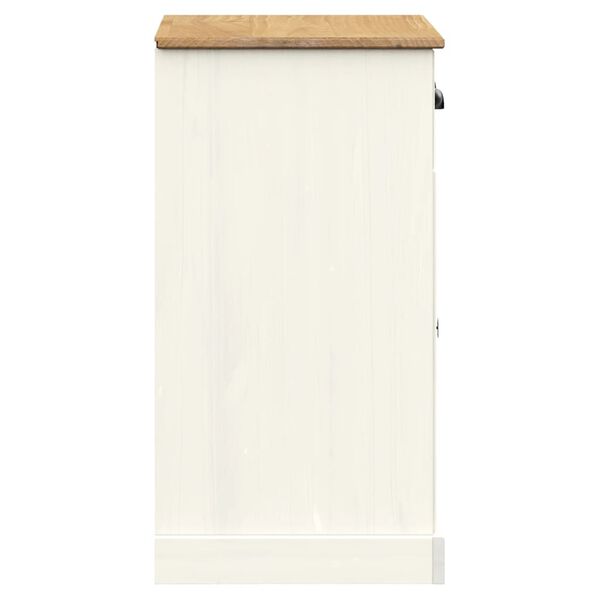 vidaXL Ντουλάπι με Συρτάρια VIGO Λευκό 78x40x75 εκ. Μασίφ Ξύλο Πεύκου
