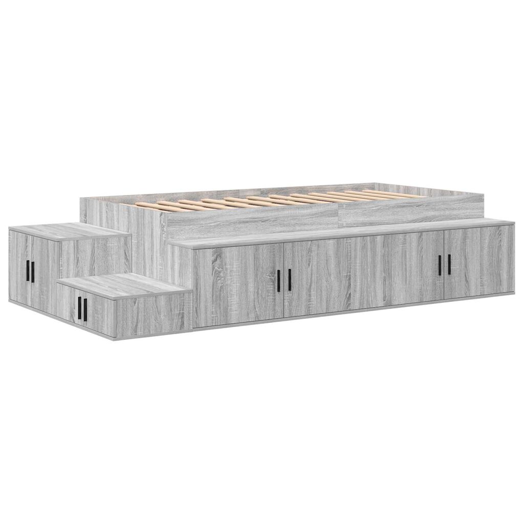 vidaXL Κρεβάτι Αποθήκευσης Γκρι Sonoma 90x200 εκ.