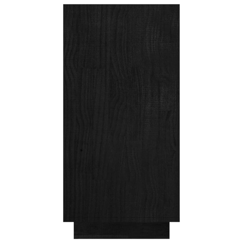vidaXL Βιβλιοθήκη Μαύρη 80 x 35 x 71 εκ. από Μασίφ Ξύλο Πεύκου