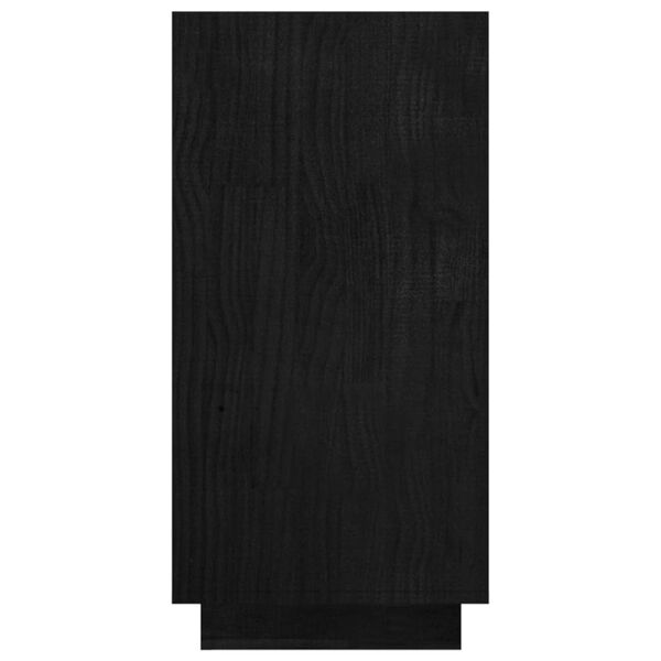 vidaXL Βιβλιοθήκη Μαύρη 80 x 35 x 71 εκ. από Μασίφ Ξύλο Πεύκου