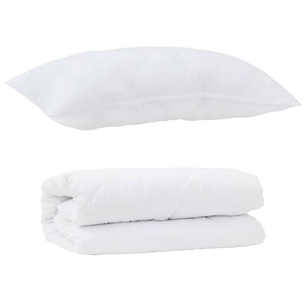 vidaXL Διπλό με Μαξιλάρι 2 pcs Λευκό 140 x 200 cm Μικροΐνες