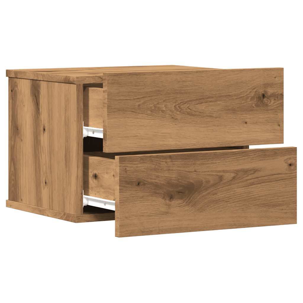 vidaXL Επιτοίχια κομοδίνα 2 τεμάχια Artisan Oak 40x32x30 cm