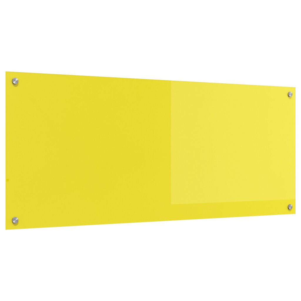 vidaXL Κουζίνα Πίσω Παραθυρόφυλλο Κίτρινο 120x50x0,6 εκ. Θερμαινόμενο Γυαλί
