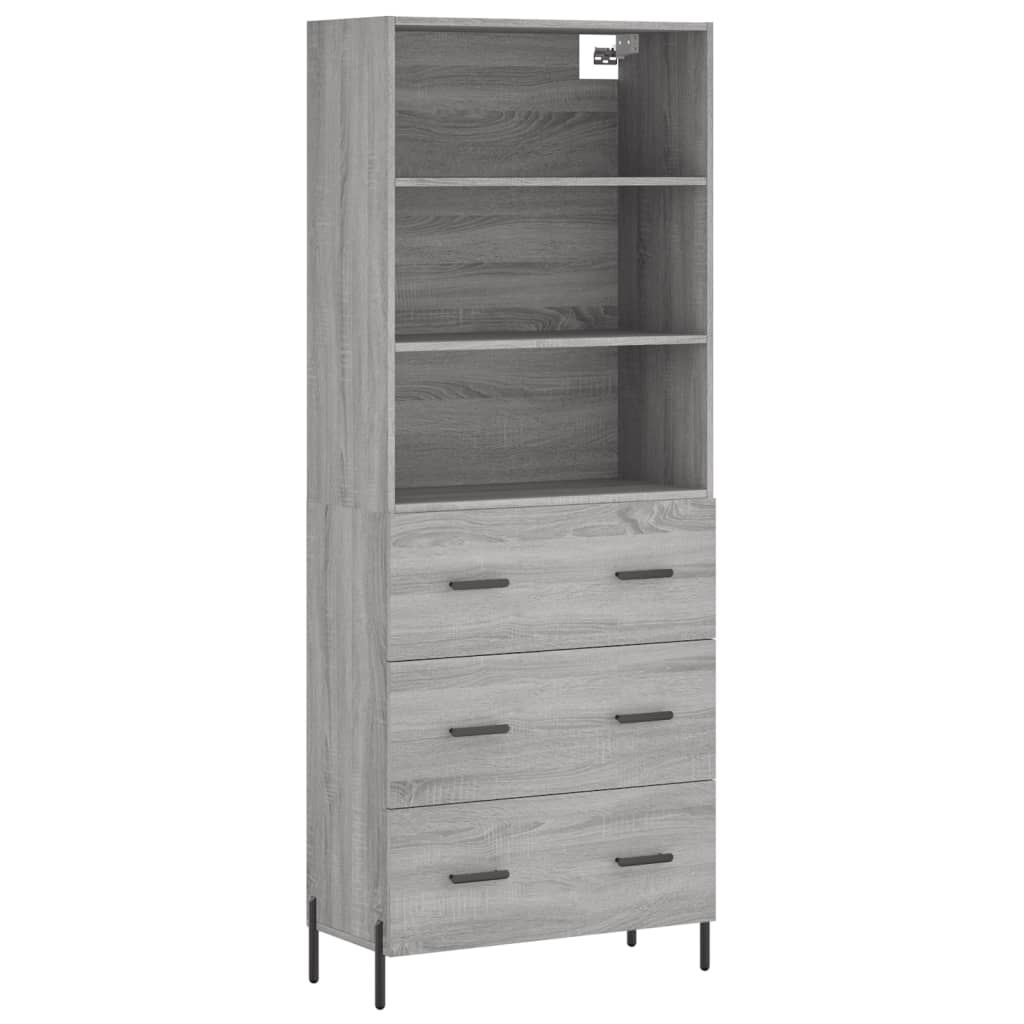 vidaXL Ντουλάπι Γκρι Sonoma 69,5 x 34 x 180 εκ. Επεξεργασμένο Ξύλο