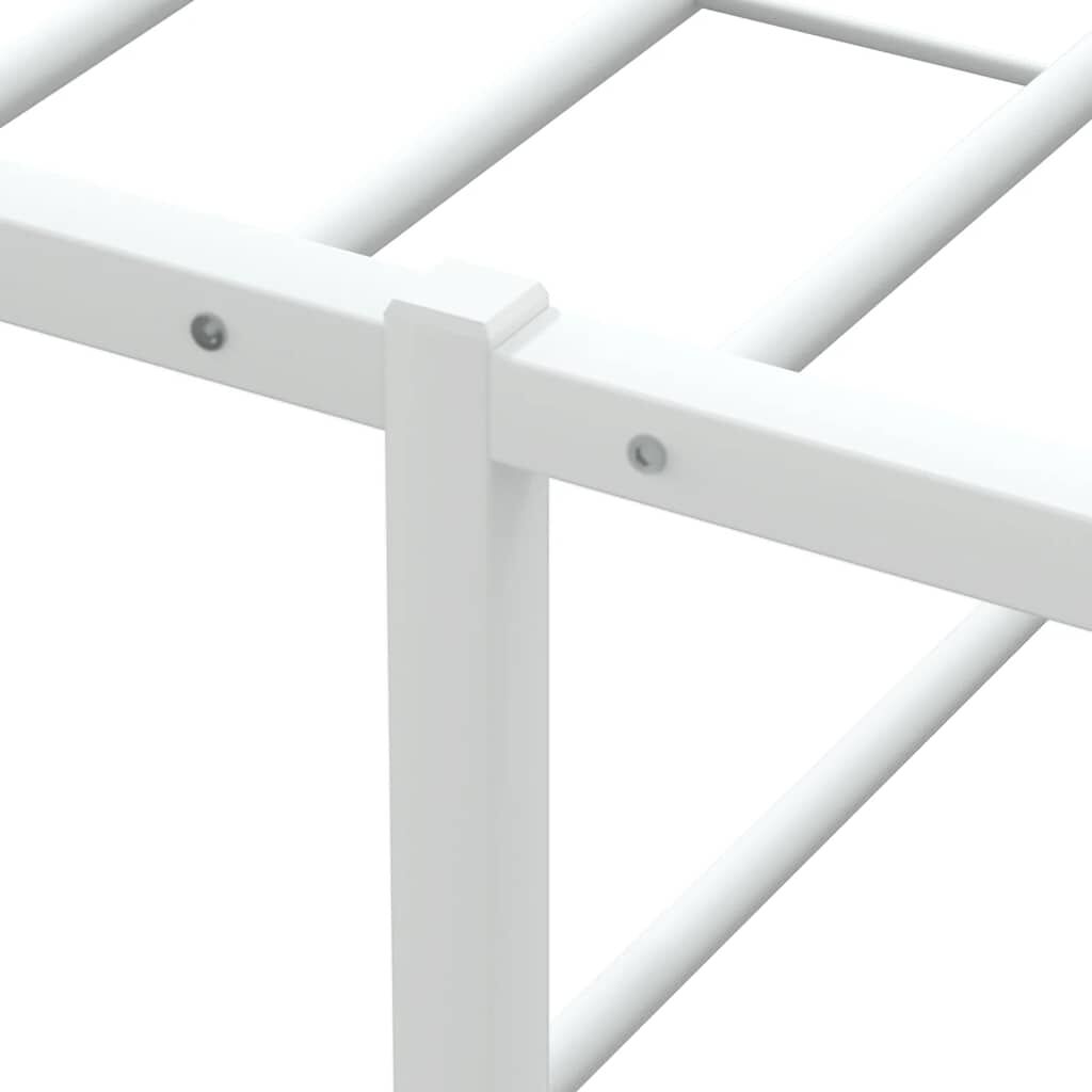 vidaXL Πλαίσιο κρεβατιού χωρίς στρώμα Λευκό 180x200 cm Μεταλλικό
