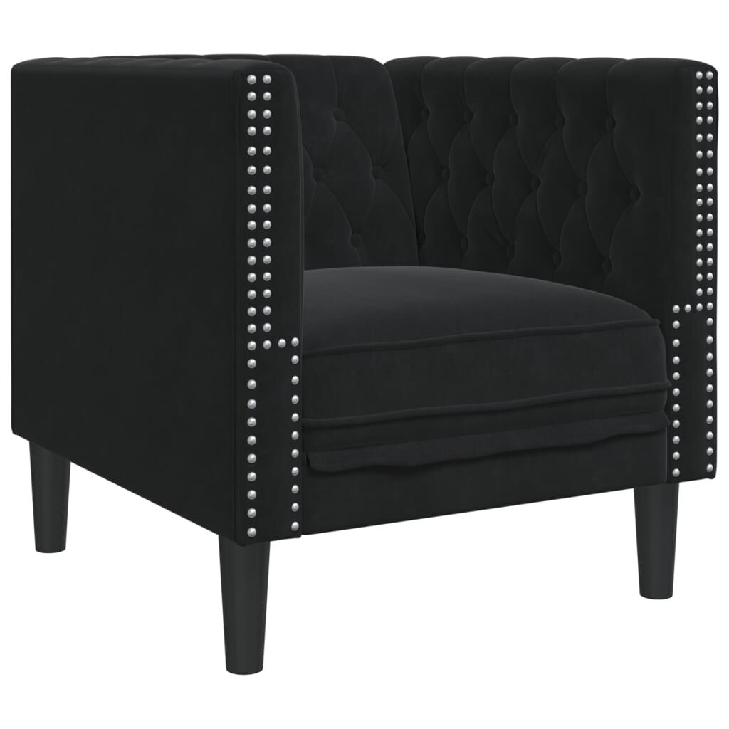 vidaXL Πολυθρόνα Chesterfield Μαύρο Βελούδινη