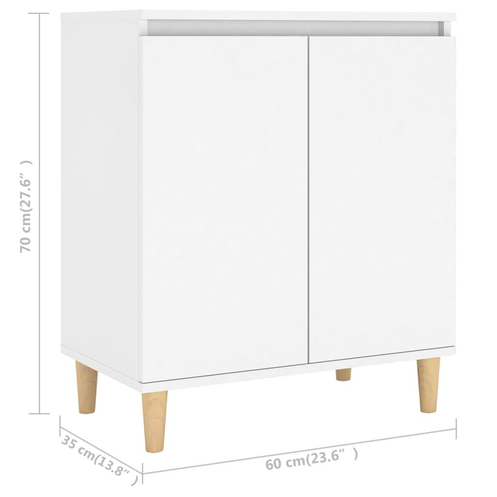 vidaXL Μπουφές Λευκός 60 x 35 x 70 εκ. από Επεξ. Ξύλο με Ξύλινα Πόδια
