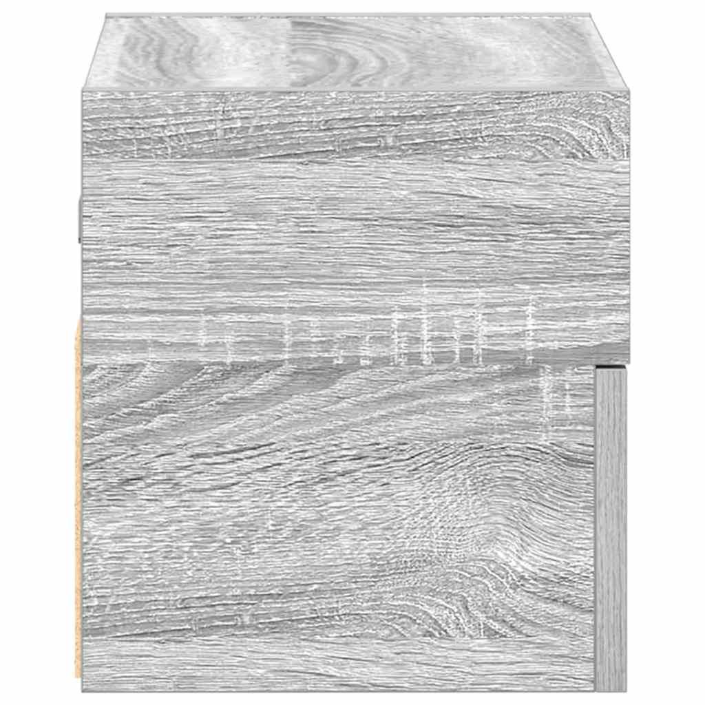 vidaXL Κομοδίνα Επιτοίχια 2 τεμ. Γκρι Sonoma 45x26x28,5 εκ.