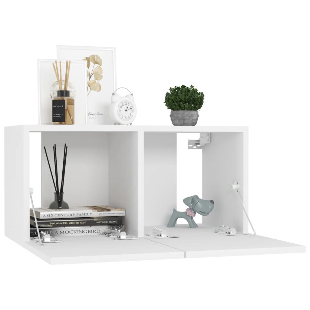 vidaXL Έπιπλα Τηλεόρασης 4 τεμ. Λευκά 60 x 30 x 30 εκ. από Επεξ. Ξύλο