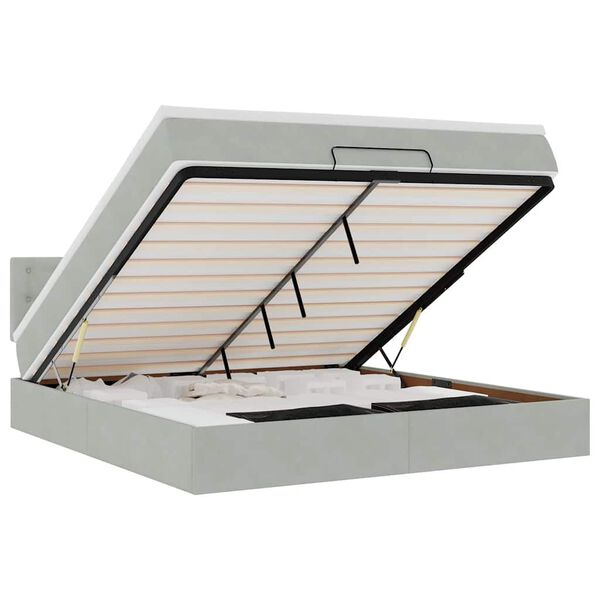 vidaXL &Omicron;&theta;&omega;&mu;&alpha;&nu;&iota;&kappa;ό &kappa;&rho;&epsilon;&beta;ά&tau;&iota; &mu;&epsilon; &sigma;&tau;&rho;ώ&mu;&alpha; &alpha;&nu;&omicron;&iota;&chi;&tau;ό &gamma;&kappa;&rho;&iota; 160x200cm Velvet