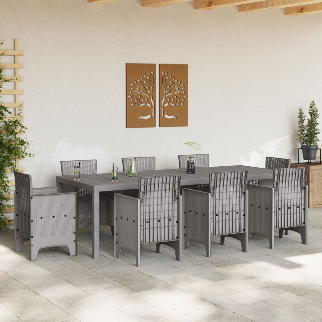 vidaXL Τραπέζι Κήπου Ανοιχτό Γκρι 250x100x73 εκ. Πολυκαρβονικό