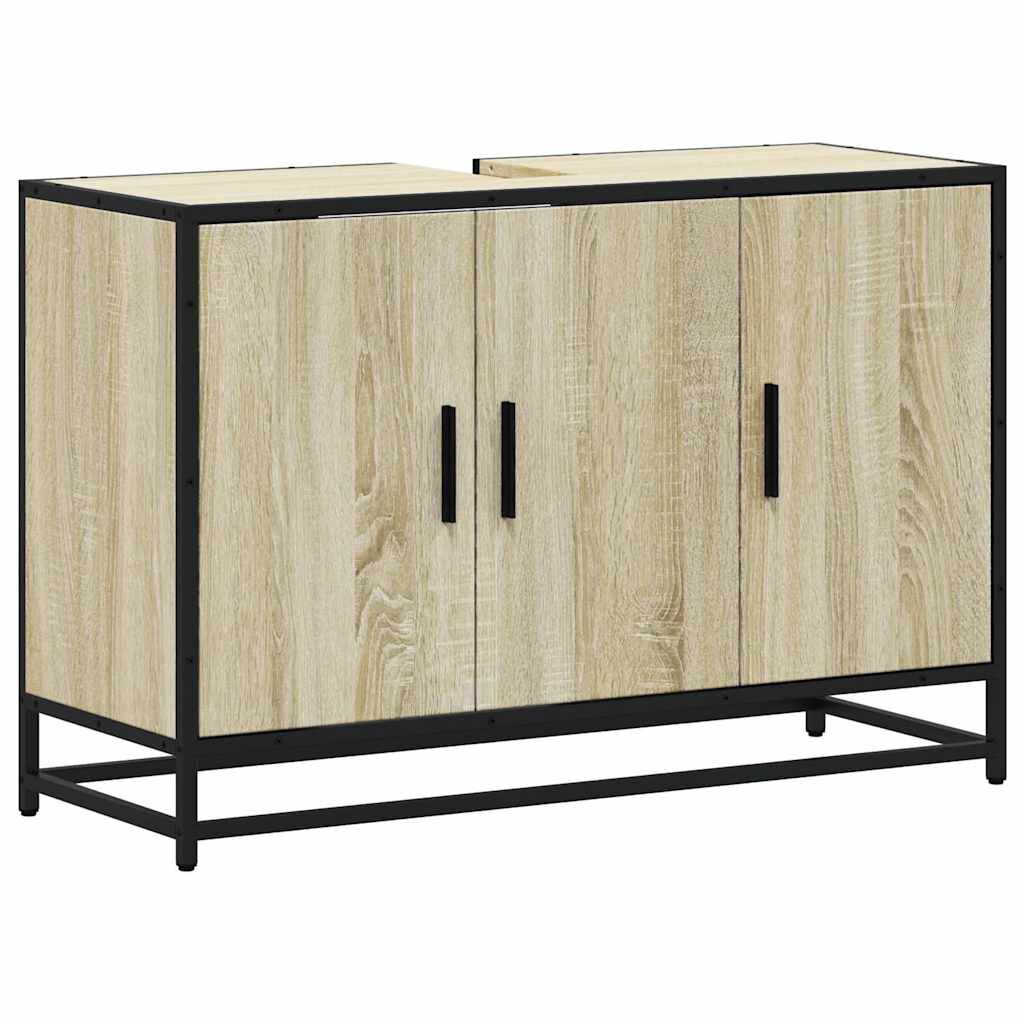 vidaXL Ντουλάπι νιπτήρα μπάνιου Sonoma Oak 90x33x60 cm