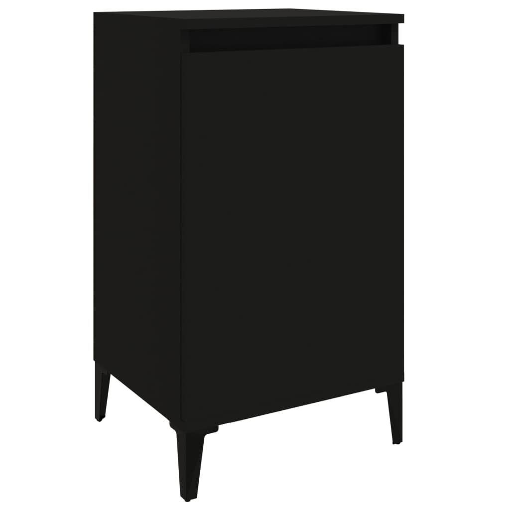 vidaXL Κομοδίνα 2 τεμ. Μαύρα 40 x 35 x 70 εκ. από Επεξεργασμένο Ξύλο