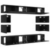 vidaXL Σετ επίπλου τηλεόρασης 8 pcs Μαύρη δρυς 100 x 30 x 30 cm
