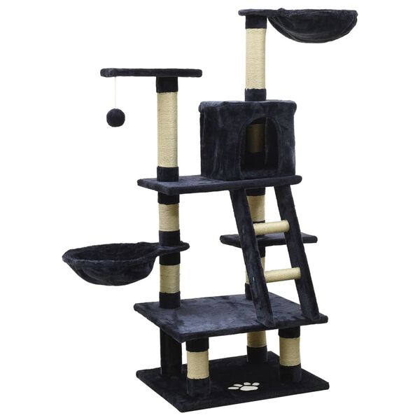 vidaXL Γατόδεντρο Μπλε 122 εκ. με Στύλους Ξυσίματος από Σχοινί Σιζάλ