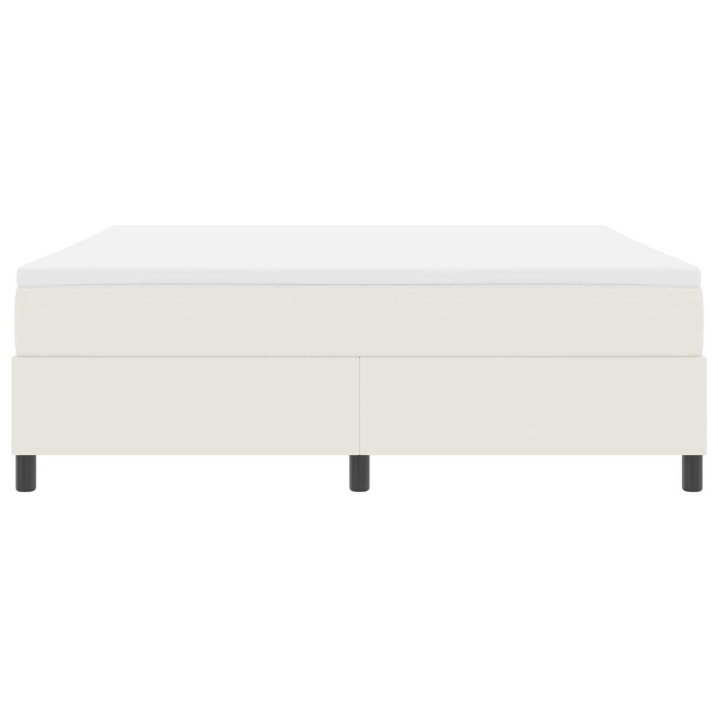 vidaXL Κρεβάτι Box Spring με Στρώμα - Κρέμ, Super King, Υφάσμα Κορντούρα