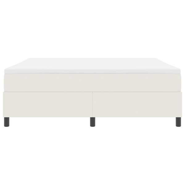 vidaXL Κρεβάτι Box Spring με Στρώμα - Κρέμ, Super King, Υφάσμα Κορντούρα