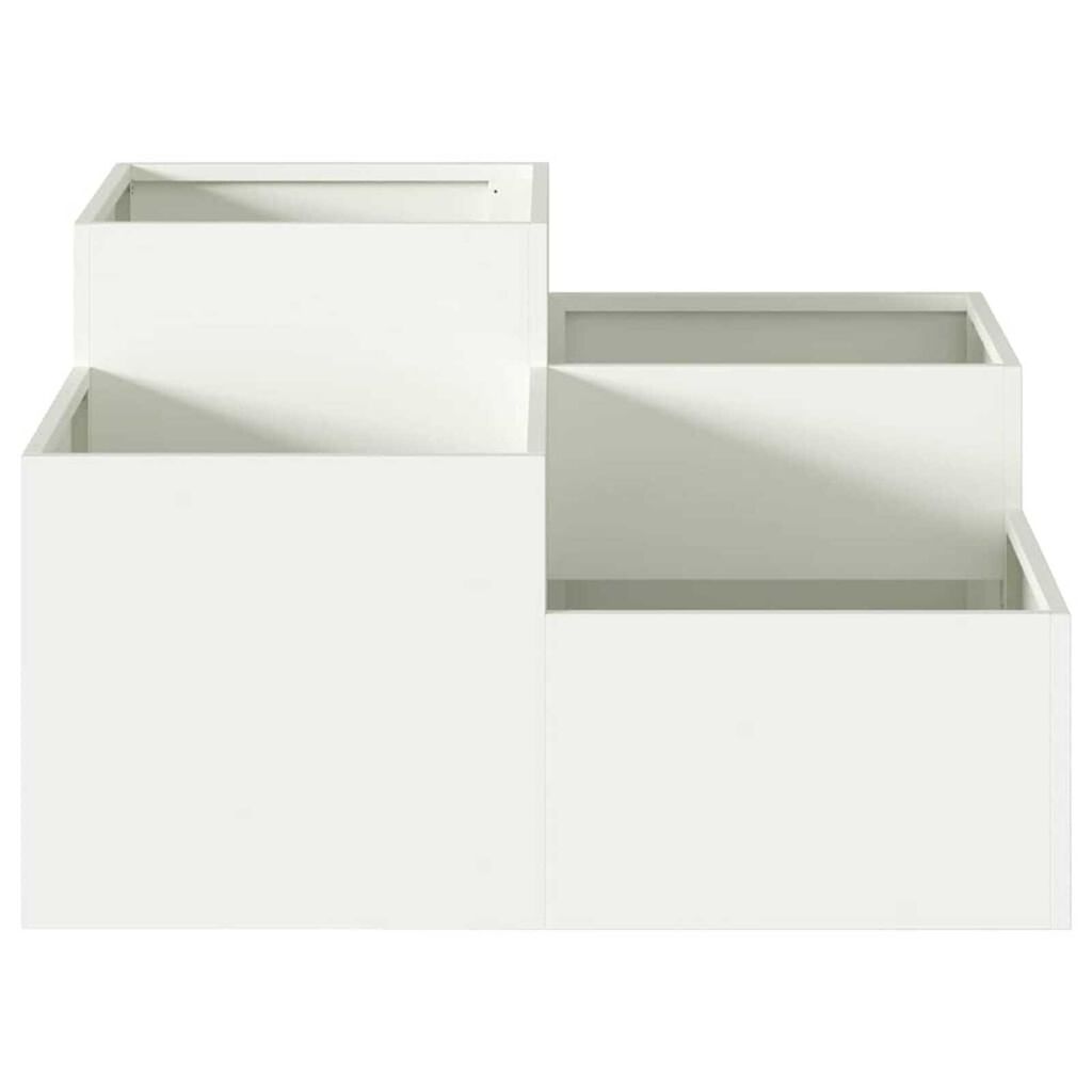 vidaXL Γλάστρα Κήπου Λευκό 100 x 100 x 48 εκ. Ατσάλι