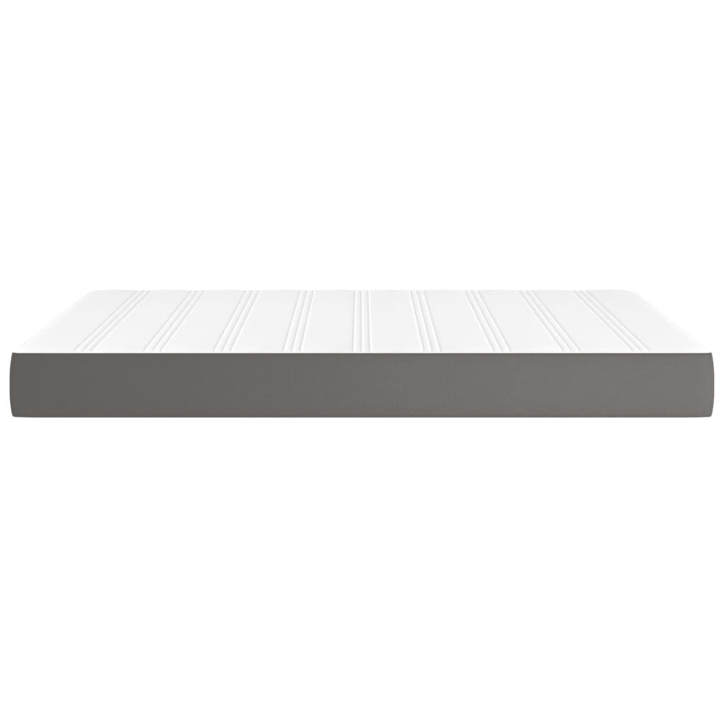 vidaXL Στρώμα με Pocket Springs Γκρι 140x190x20 εκ. Συνθετικό Δέρμα