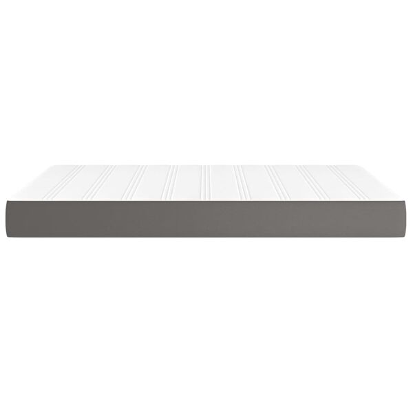 vidaXL Στρώμα με Pocket Springs Γκρι 140x190x20 εκ. Συνθετικό Δέρμα