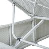 vidaXL Ξαπλώστρα Λευκή από Συνθετικό Ρατάν με Μαξιλάρι / Τραπεζάκι