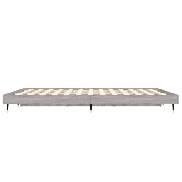 vidaXL Πλαίσιο Κρεβατιού Γκρι Sonoma 135x190 εκ. Επεξεργασμένο Ξύλο