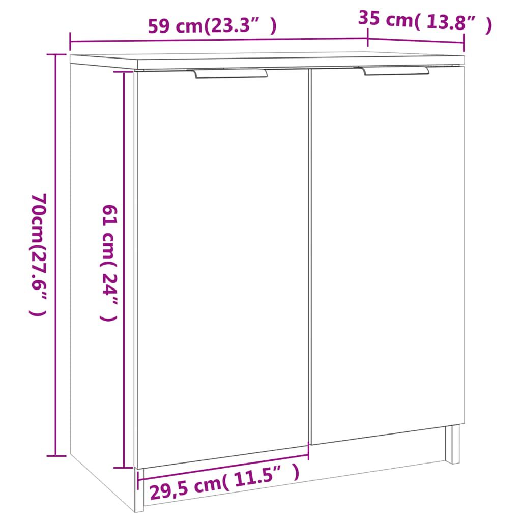 vidaXL Παπουτσοθήκη Μαύρη 59 x 35 x 70 εκ. από Επεξεργασμένο Ξύλο