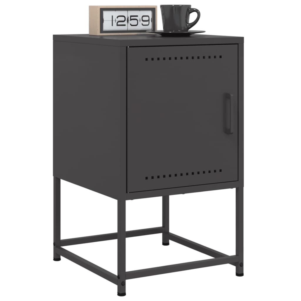 vidaXL Κομοδίνο Μαύρο 36 x 39 x 60,5 εκ. Ατσάλινο