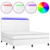 vidaXL &Kappa;&rho;&epsilon;&beta;ά&tau;&iota; Boxspring &mu;&epsilon; &Sigma;&tau;&rho;ώ&mu;&alpha; & LED &Lambda;&epsilon;&upsilon;&kappa;ό 160x200 &epsilon;&kappa;. &Sigma;&upsilon;&nu;&theta;. &Delta;έ&rho;&mu;&alpha;