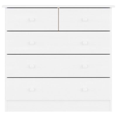 vidaXL Συρταριέρα ALTA Λευκή 77 x 35 x 73 εκ. από Μασίφ Ξύλο Πεύκου