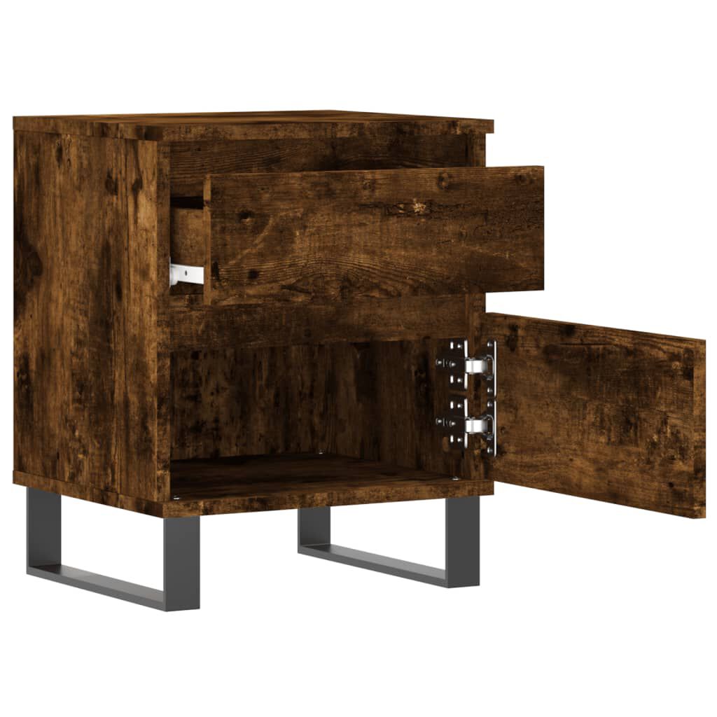 vidaXL Κομοδίνο Καπνιστή Δρυς 40 x 35 x 50 εκ. από Επεξεργ. Ξύλο