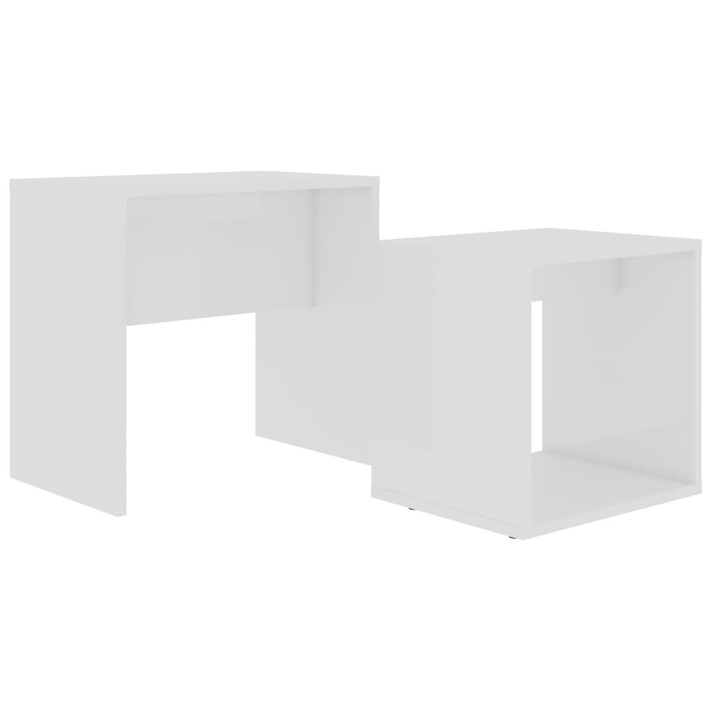 vidaXL Σετ Τραπεζάκια Σαλονιού Λευκά 48 x 30 x 45 εκ. από Επεξ. Ξύλο