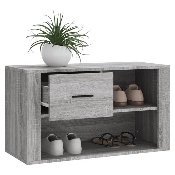 vidaXL Παπουτσοθήκη Γκρι Sonoma 80x35x45 εκ. από Επεξεργασμένο Ξύλο