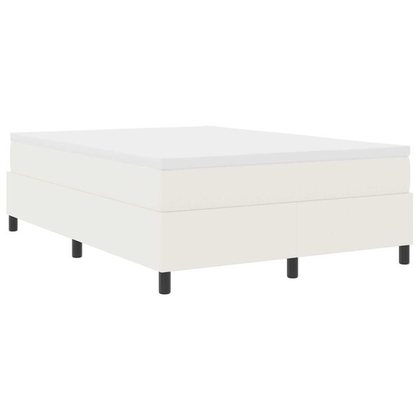vidaXL Κρεβάτι Box Spring με Στρώμα σε Κρεμ - 140 x 200 εκ - Κόρντουρα