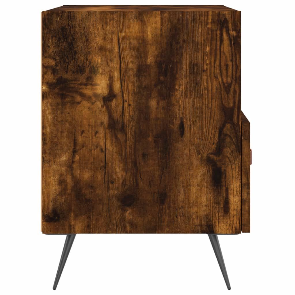 vidaXL Κομοδίνα 2 τεμ. Καπνιστή Δρυς 40 x 35 x 47,5 εκ. Επεξεργ. Ξύλο