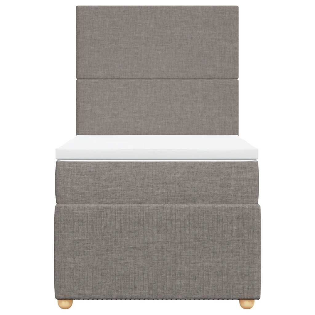 vidaXL Κρεβάτι Boxspring με Στρώμα Taupe 80x200 εκ. Υφασμάτινο