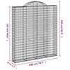 vidaXL Συρματοκιβώτια Τοξωτά 6 τεμ. 200x30x220/240 εκ. Γαλβαν. Ατσάλι