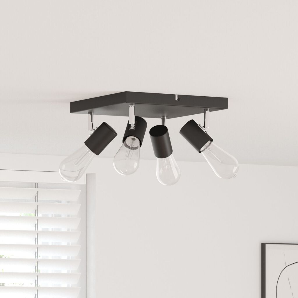 vidaXL Φωτιστικό οροφής 4 Way Adjustable Μαύρο E27