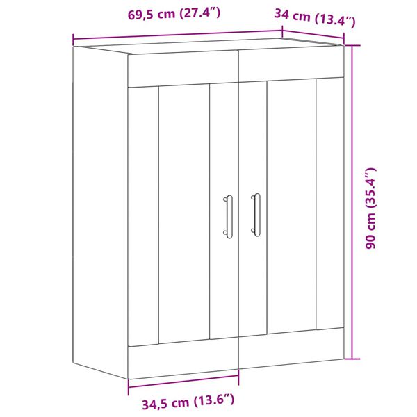 vidaXL Ντουλάπι τεχνίτης Δρυς 69,5 x 34 x 90 εκ. Επεξεργασμένο Ξύλο