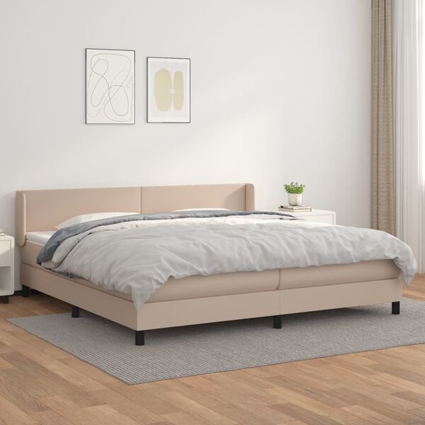 vidaXL &Kappa;&rho;&epsilon;&beta;ά&tau;&iota; Boxspring &mu;&epsilon; &Sigma;&tau;&rho;ώ&mu;&alpha; &Kappa;&alpha;&pi;&omicron;&upsilon;&tau;&sigma;ί&nu;&omicron; 200x200&epsilon;&kappa;.&alpha;&pi;ό &Sigma;&upsilon;&nu;&theta;.&Delta;έ&rho;&mu;&alpha;