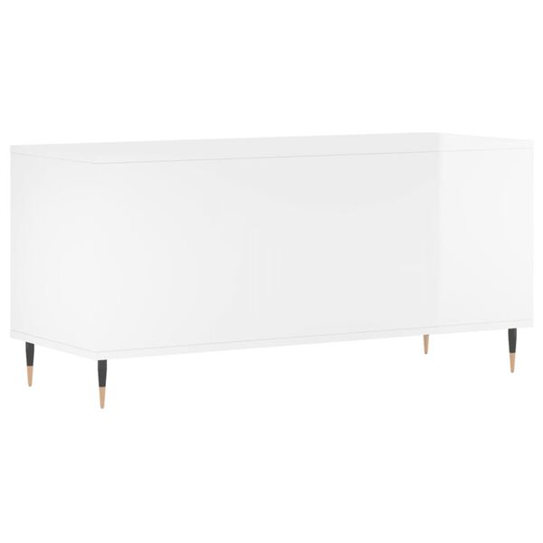 vidaXL Έπιπλο Δίσκων Γυαλ. Λευκό 100x38x48 εκ. από Επεξεργασμένο Ξύλο