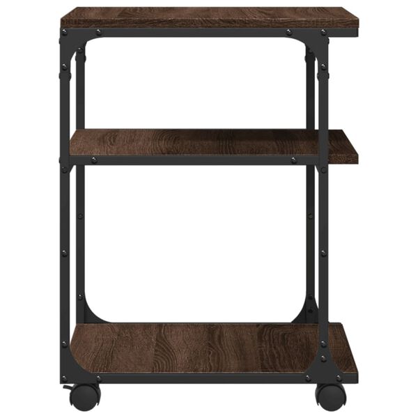 vidaXL Βάση Εκτυπωτή 3 Επιπέδων Καφέ Δρυς 43x48x64 εκ Επεξ. Ξύλο